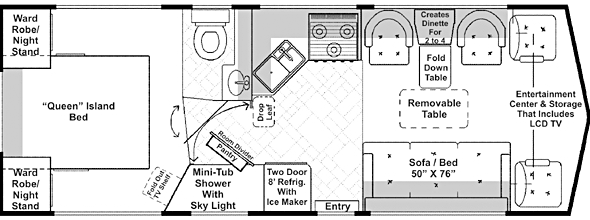 31' Island Bed